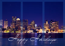 Boston Skyline Regional Holiday Card